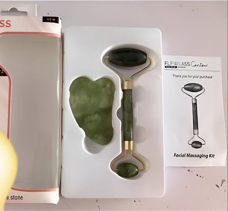 Jade Roller with Gua sha Stone