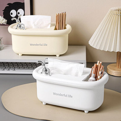 2in1 Creative Multipurpose Bunny Tissue Box with Cosmetics Holder