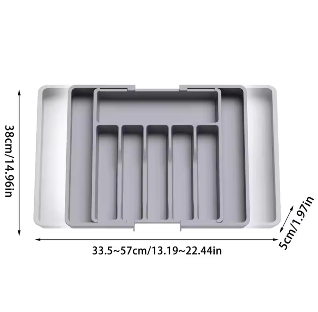 Adjustable Kitchen Drawer Organizer-Expandable Cutlery Tray - Utensils Organizer for Kitchen