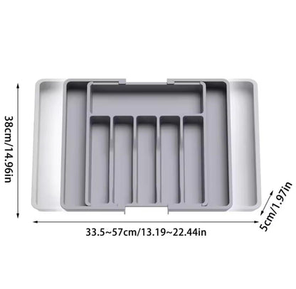 Adjustable Kitchen Drawer Organizer-Expandable Cutlery Tray - Utensils Organizer for Kitchen