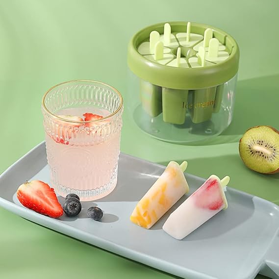 Ice Cream Mold, 8 Slots Ice Cream Mold - Random Colors
