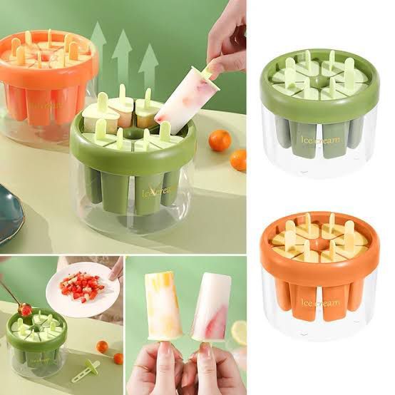 Ice Cream Mold, 8 Slots Ice Cream Mold - Random Colors