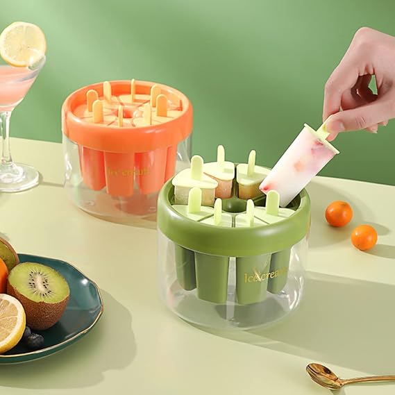 Ice Cream Mold, 8 Slots Ice Cream Mold - Random Colors