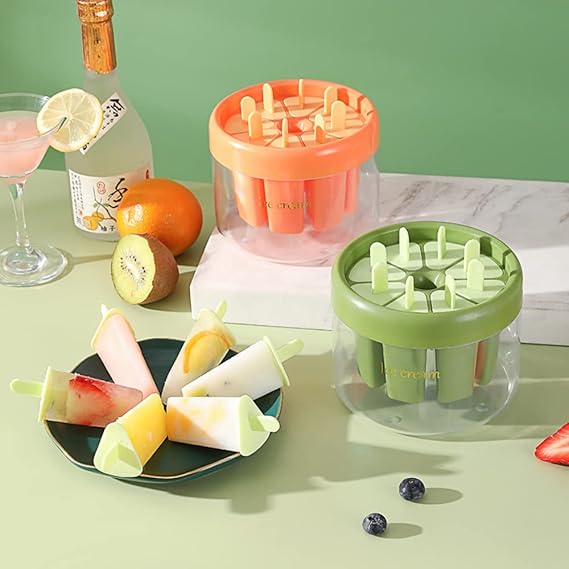 Ice Cream Mold, 8 Slots Ice Cream Mold - Random Colors