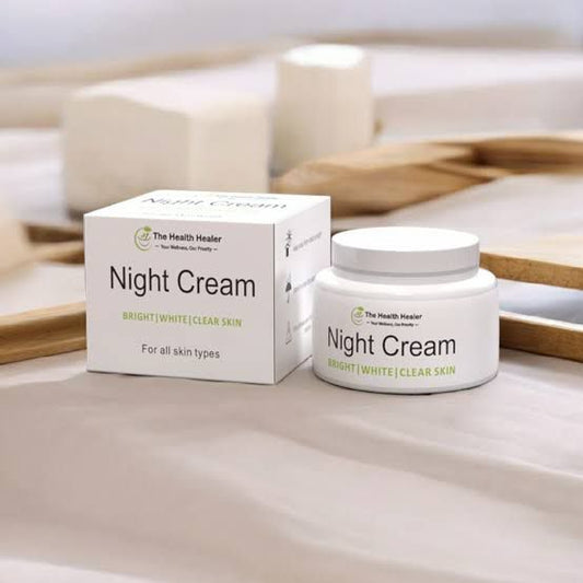 Night Cream for Bright, White, Clear Skin - For All Skin Types - The Health Healer