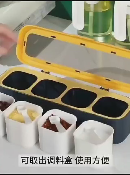 Spice Seasoning Box Condiments Container 4 Grids