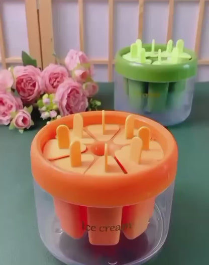 Ice Cream Mold, 8 Slots Ice Cream Mold - Random Colors