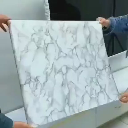 Self Adhesive White Marble Contact Paper – Waterproof, Oil &amp; Heat Resistant Vinyl Wallpaper for Kitchen, Countertops, Cabinets, and Walls – 60cm x 200cm