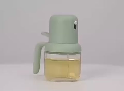 Oil Spray Bottle, Leakproof Oil Can, Durable Transparent Glass Oil Dispenser, 200ml