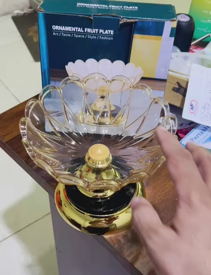 Ornamental Rotating Fruits/Dry Fruits/Chocolate Leaf Shape Tray