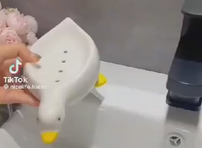 Adorable Duck-Shaped Soap Dish - Self-Draining (Pack of 2)