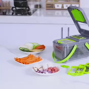 Ultimate Kitchen Vegetable Chopper & Grater Set - 22 in 1 Multi-Functional Tool with Strainer Basket