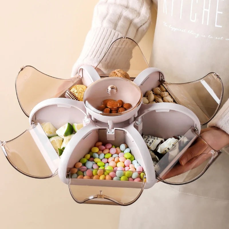 Flower-Shaped Multi-Compartment Snack Box – Stylish & Practical Snack Storage