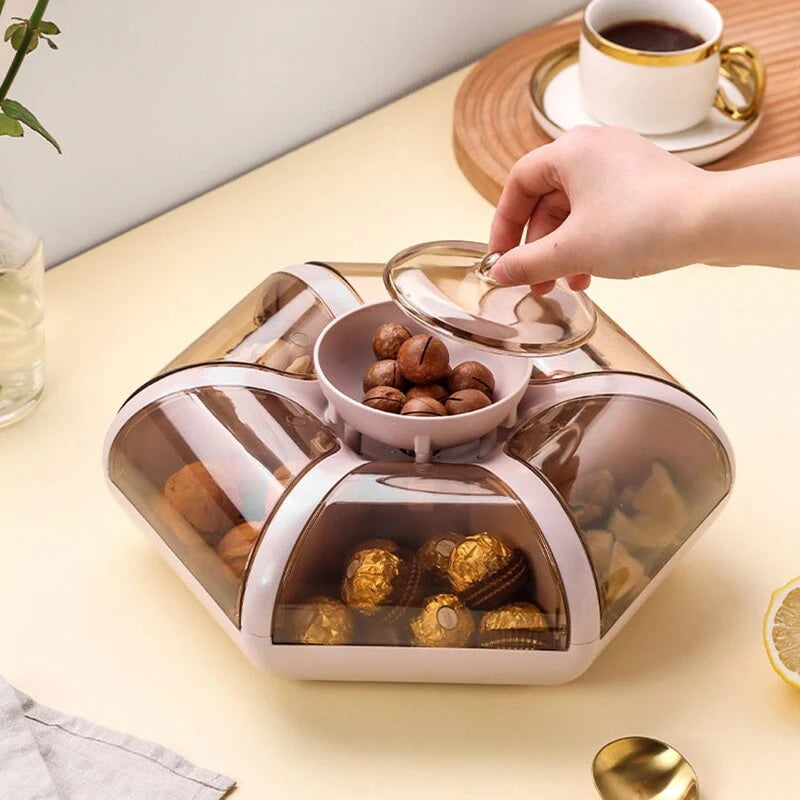 Flower-Shaped Multi-Compartment Snack Box – Stylish & Practical Snack Storage